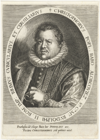 Portret van Christoph Popel vrijheer van Lobkowitz Atrium Heroicum (serietitel), RP-P-BI-6677, Dominicus Custos, between 1600 and 1604