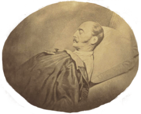 Portrait print of Nicholas I of Russia on his deathbed, circa 1855, circa 1855