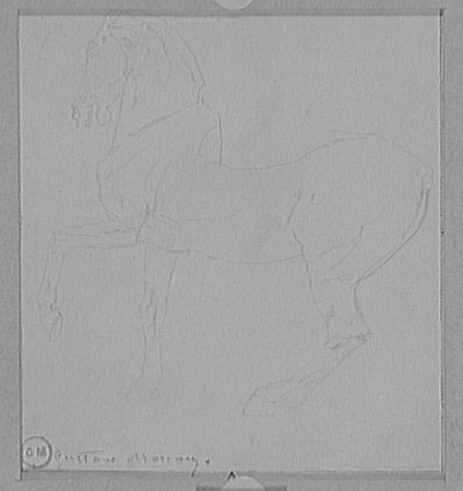 Sketch from an ancient statue: horse, Gustave Moreau, between 1850 and 1895