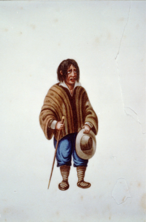 Man holding a hat and walking stick, Peru LCCN00651685, Pancho Fierro, 1830