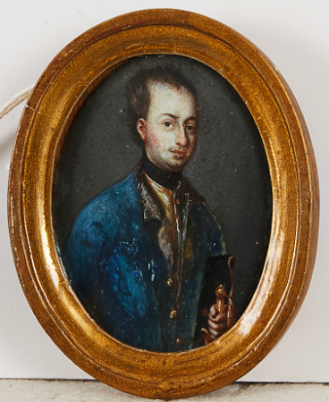 Andreas Möller - Portrait of a young Charles XII of Sweden, miniature, Andreas Møller, signed 1715