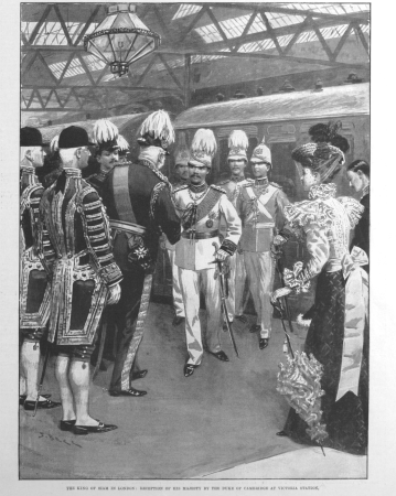 The King of Siam in London, Reception of His Majesty by the Duke of Cambridge at Victoria Station, Samuel Begg, 7 August 1897