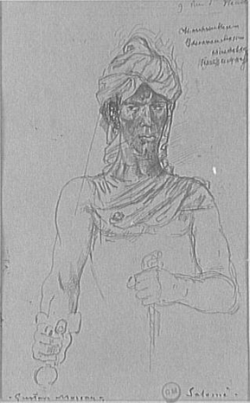 Study of an executioner facing Salome dancing before Herod, Gustave Moreau