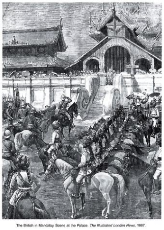 Our Troops in Burmah, Reception of General Sir F Roberts in Mandalay at the East Gate of the Palace., Amédée Forestier, 8 January 1887