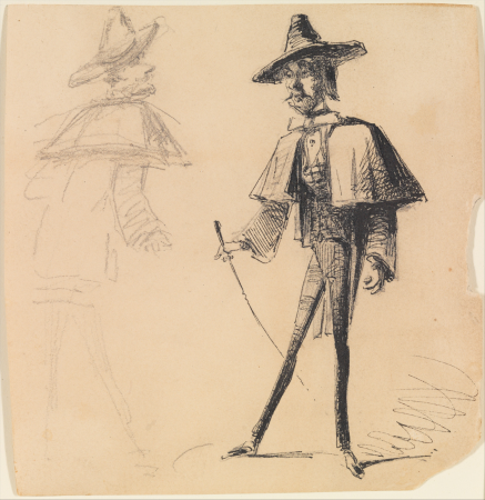 Man with Walking Stick (from Sketchbook), James McNeill Whistler, 1854–55