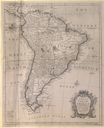 A MAP OF SOUTH AMERICA: With all the European Settlements & whatever else is remarkable from the latest best Observations., Richard William Seale, circa 1745