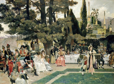 Reception-of-napoleon-i-on-isola-bella-in-the-5th-year-of-being-in-power - François Flameng