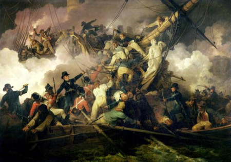 The boarding of the Chevrette in Brest by English sailors (July 21, 1801), Philip James de Loutherbourg