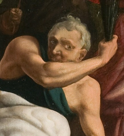 Triptych with Crucifixion with multiple figures, Jan van Scorel, between 1530 and 1539