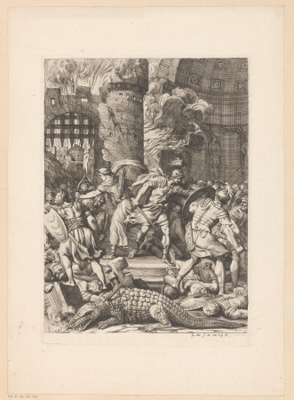 Mars en Bellona tijdens de inname van Alexandrië, RP-P-OB-41.516, Gérard Audran, between 1650 and 1703