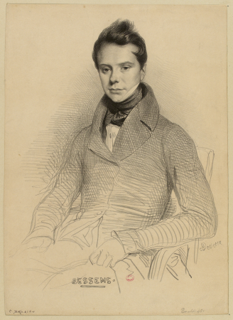 Portrait d'Antoine Bessems (1806-1868), violoniste et compositeur. (IFF 210), G.12217 (1 of 3), Achille Devéria, Vers 1832