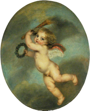 Flying Cupid with a Torch, Jean-Baptiste Greuze