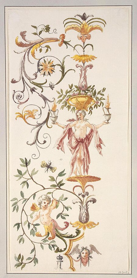 Clérisseau, Charles-Louis, Ornamentation in the Grotesque Style, between 1750 and 1755, Hermitage, Charles-Louis Clérisseau, between 1750 and 1755