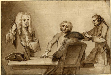 A game of draughts ended, William Hogarth, between 1715 and 1735