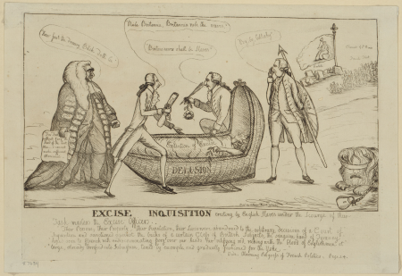 Excise inquisition erecting by English slaves under the scourge of their task-masters the excise officers LCCN2004682207, William Dent, 1790
