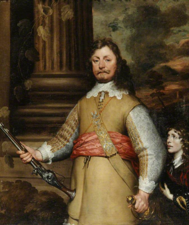 An Unknown Officer with a Page, possibly Sir Thomas Dallison (1591/2-1645), aged 50, William Dobson, 1642
