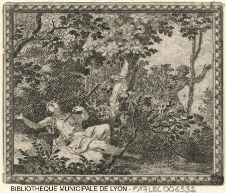 Death of Procris killed by an arrow in the chest, Sébastien Leclerc, 1676