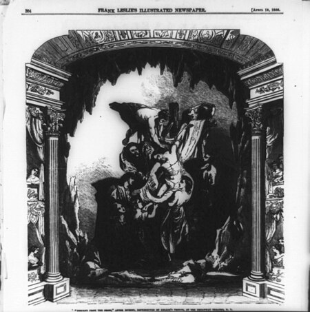 "Descent from the Cross, " after Rubens, represented by Keller's troupe, at the Broadway Theater, N.Y. (Representation on stage of Peter Paul Rubens' famous painting, showing Jesus being LCCN99614035, 19 April 1856
