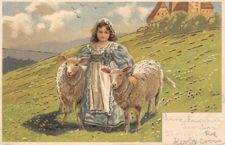 A. M. Mailick, Child with two ewes