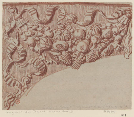 Louvre. Staircase of Henri II. Fragment of a ceiling no. 1, Louis-Pierre Baltard, 1803