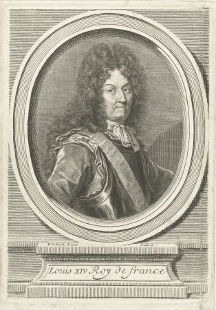 Portret van Lodewijk XIV, RP-P-1904-1269, Gérard Edelinck, between 1666 and 1707
