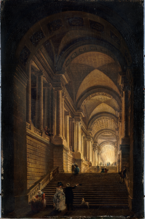 Staircase of an imaginary palace, Pierre-Antoine Demachy, circa 1780