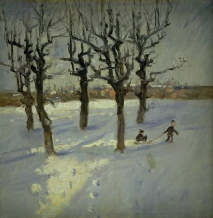 Winter Scene in a Suburb of Copenhagen, Fridolin Johansen, between 1889 and 1899