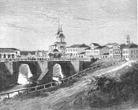 EXV1 D322 A part of the market square in Tomsk, 1885