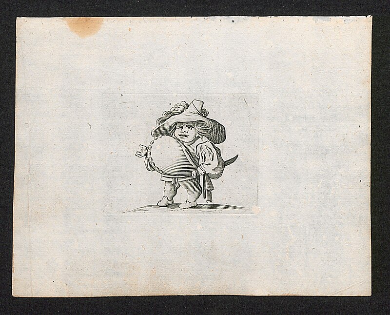 Dwarf with sword and row of buttons on the belly, after 1616