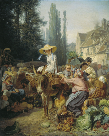Market in Fontainebleau, Pyotr Gruzinsky, 1864
