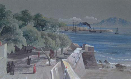 Frederick Leeds Edridge 1830 - View of South Mole from Rosia Road, Frederick Leeds Edridge