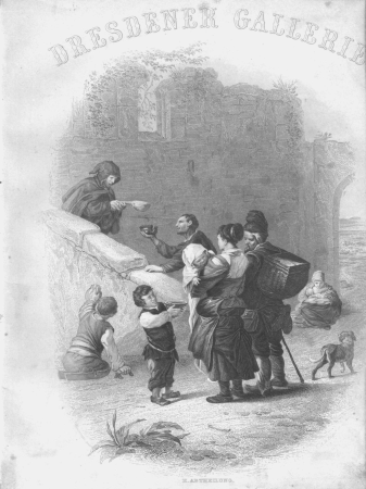 Feeding the poor on the monastery steps, Albert Henry Payne, circa 1845