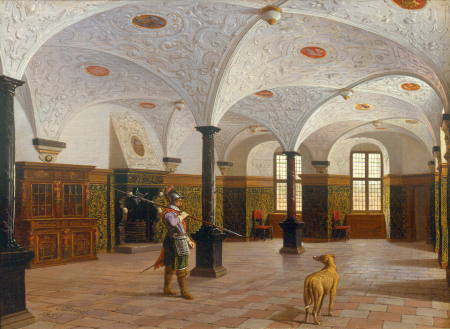 Painting of the "Rosen" Hall in 1859, before the fire, Frederik Christian Lund