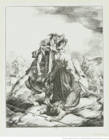 Géricault - Mameluk de la Garde impériale défendant un trompette blessé contre un cosaque, btv1b10029108b, Théodore Géricault