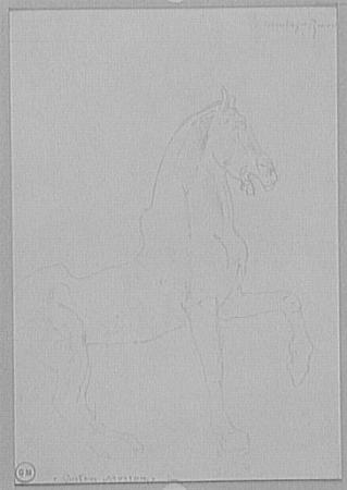 Sketch from an ancient statue: horse, Gustave Moreau, between 1850 and 1895