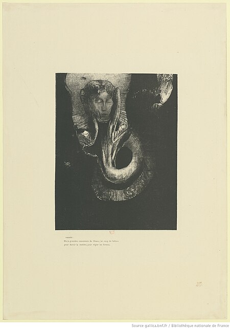Redon - Oannès Moi, la première conscience du Chaos, j'ai surgi de l'abîme pour durcir la matière, pour régler les formes, btv1b69511212, Odilon Redon