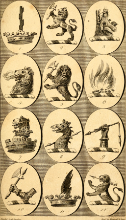 British crests - containing the crests and mottos of the families of Great Britain and Ireland; together with those of the principal cities; and a glossary of heraldic terms (1817) (14760912086), 1817