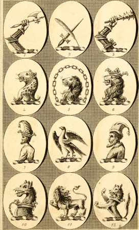 British crests - containing the crests and mottos of the families of Great Britain and Ireland; together with those of the principal cities; and a glossary of heraldic terms (1817) (14780817911), 1817
