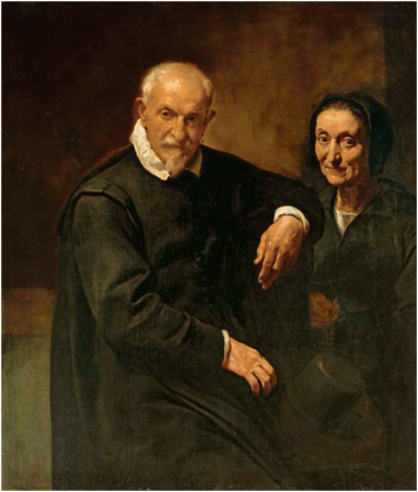 Portrait of a seated gentleman and a lady holding a rosary, Simone Cantarini, circa 1642