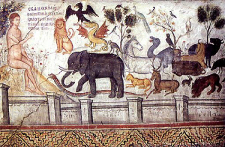 Adam naming the animals - St. Nicholas Anapavsa Monstery, Meteora - Theophanes of Crete, 16th c., Theophanes the Cretan