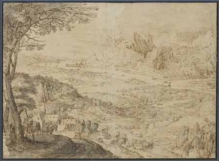 Copie d'après BRUEGEL Pieter I - Vue d'une vallée, INV 19726, Recto, Pieter Brueghel the Elder