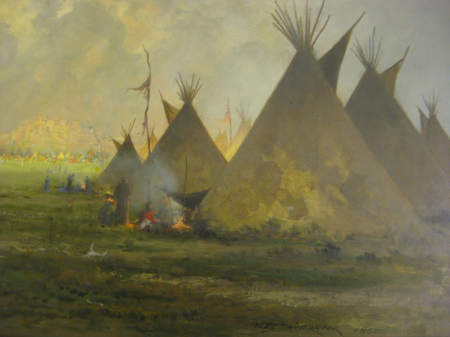 Detail of 'A Cloud Effect in Nebraska' by Jules Tavernier, 1880, right, Jules Tavernier