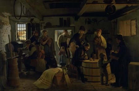 Pawn with a village cooper in Salling, Christen Dalsgaard, 1859