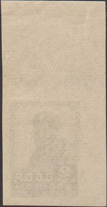 The Soviet Union 1923 CPA 100 stamp with top and left fields back (1st standard issue of Soviet Union. 1st issue. Peasant) 600dpi, 15 November 1923