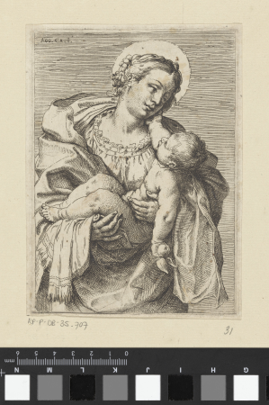 Maria met Kind, RP-P-OB-35.707, Agostino Carracci, between 1570 and 1609