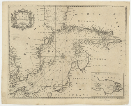 A correct chart of the Baltick or East Sea from y Sound to Petersburg from the latest and best observations / for Mr. Tindal's continuation of Mr. Rapin's History, Richard William Seale, 1774
