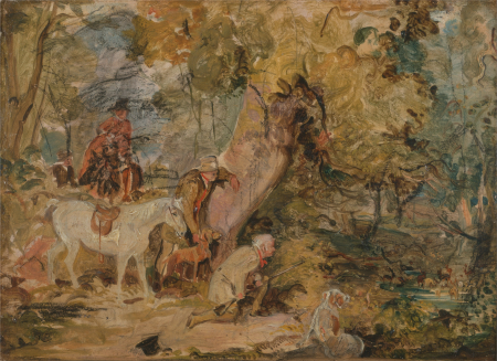 ?A Sketch for `Foresters Stalking Deer', John Frederick Lewis, between 1824 and 1827