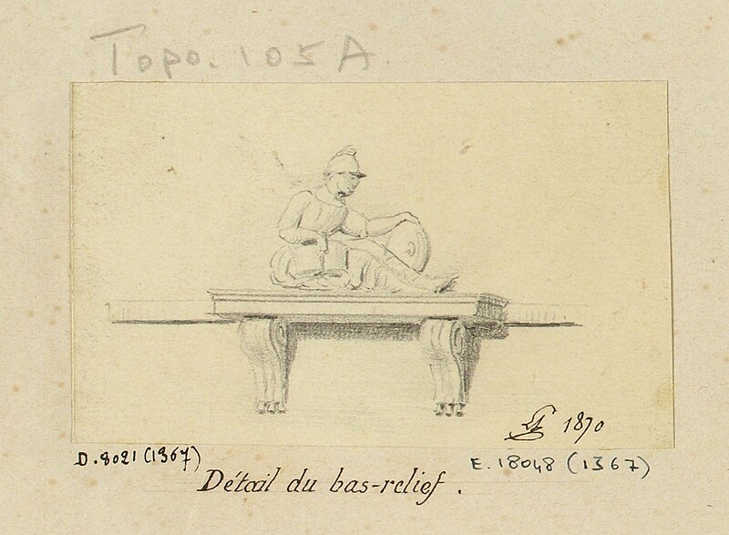 Théâtres R. G. Comédie française (ancienne) détail du bas-relief. D.8021(1367)(2), Léon Leymonnerye, En 1870