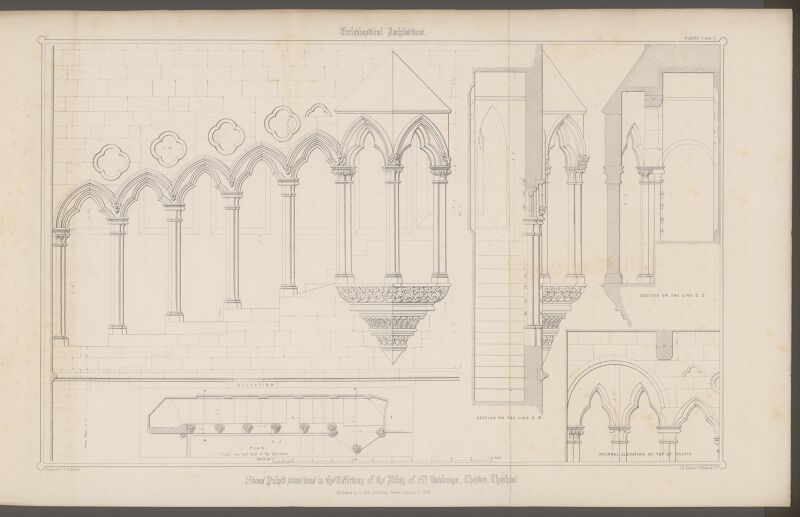 Examples of antient pulpits existing in England: selected and drawn form sketches and measurement taken on the spot, with descriptive letter-press, Francis Thomas Dollman