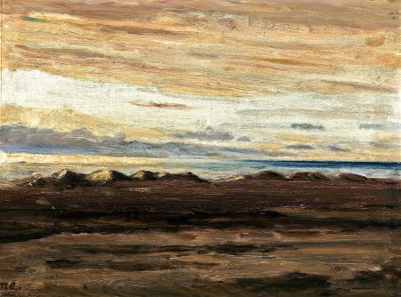 A view of the sea at nightfall., Michael Peter Ancher, between 1867 and 1927